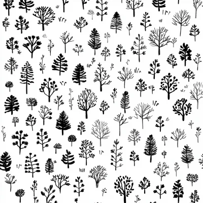 Black and White Forest Pattern