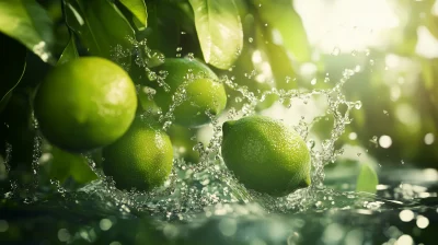 Limes Splashing