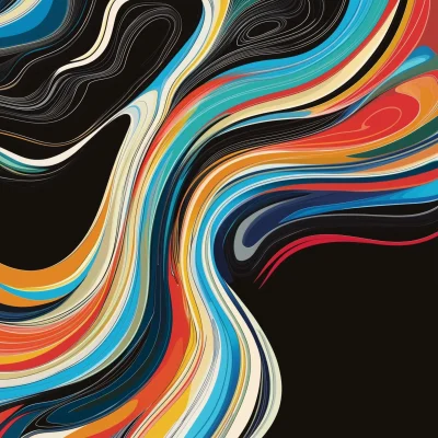 Colored Swirls on Black Background