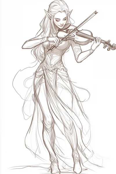 Elegant Elf Musician