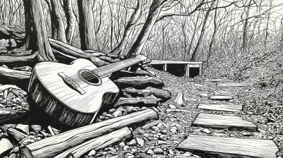 Cedar Guitar in the Woods