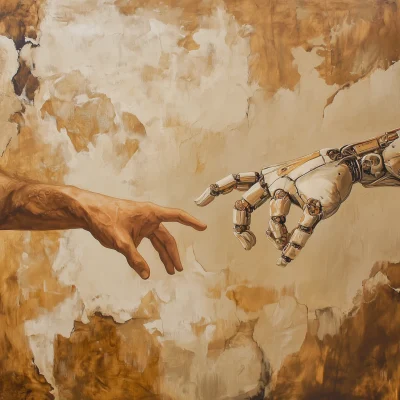 The Creation of Adam with a Robot