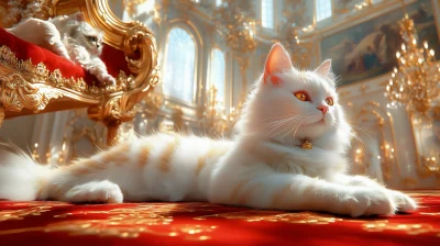 Regal Cat in Opulent Chamber