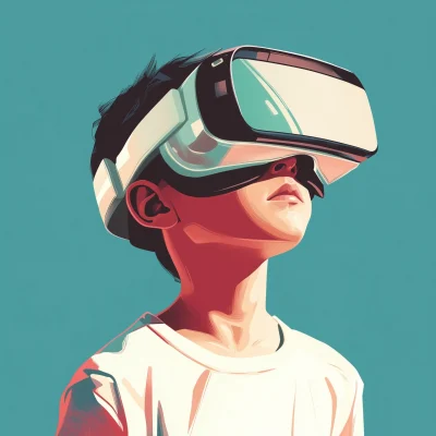 Boy in VR Glasses