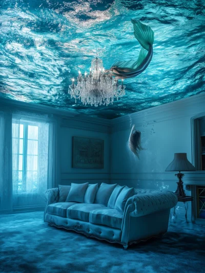 Underwater Mermaid in Living Room