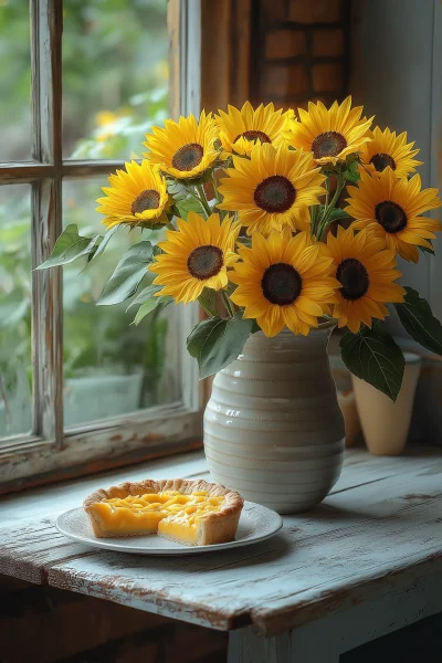 Vase of Sunflowers