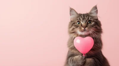 Disgruntled Cat with Balloon