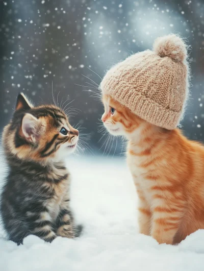 Winter Kitten Conversation