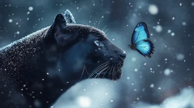 Black Panther in Snow