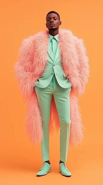 Black Man in Mint Green Fringe Suit