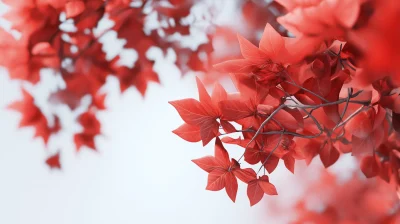 Red Maple Leaves Close Up