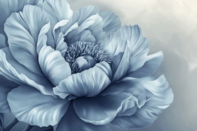 Modern Silver Peony