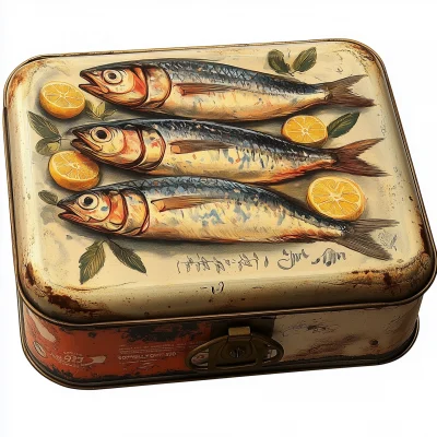 Vintage Sardine Can Illustration