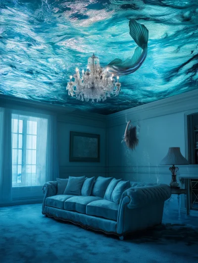 Underwater Mermaid in Living Room