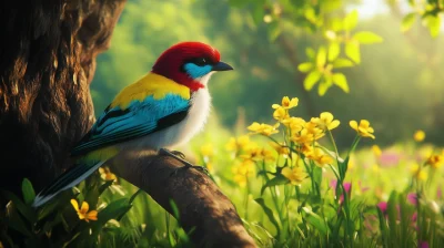 Colorful Bird in Spring