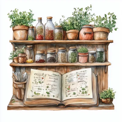 Rustic Cookbook Illustration