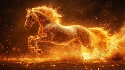 Glowing Golden Horse