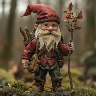 Middle Age Gnome Druid in the Forest