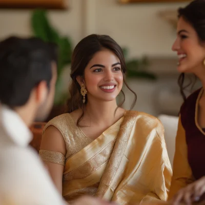 Elegant Indian Woman in Silk Saree