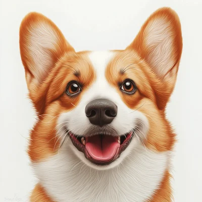 Smiling Corgi Portrait