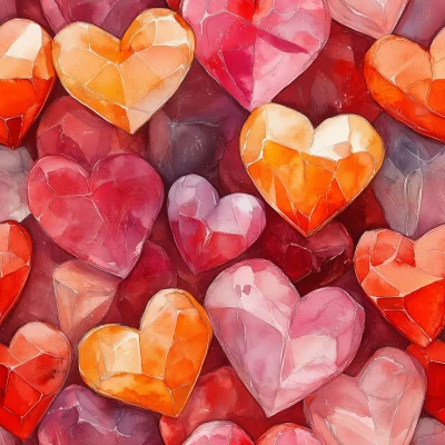 Colorful Crystal Hearts