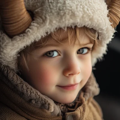 Cute boy in winter costume