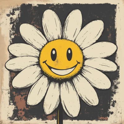 Vintage Daisy Smiley Logo