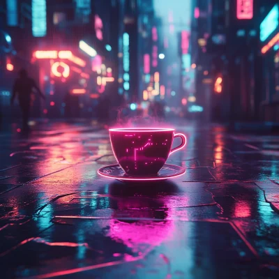 Neon Coffee Cup