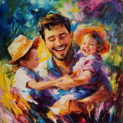 Happy Family Oil Painting