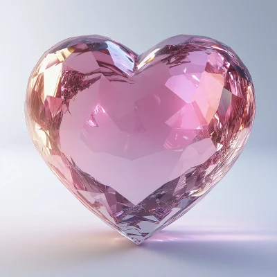 Glossy Pink Heart Rendering