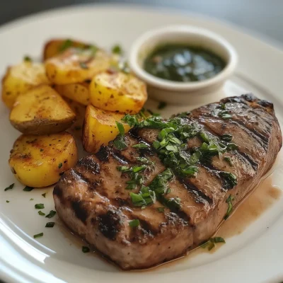 Grilled Steak with Potatoes