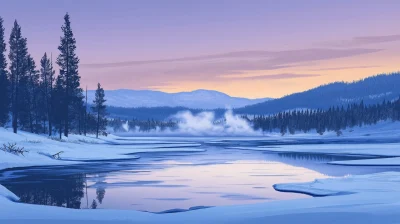 Winter Twilight in Yellowstone