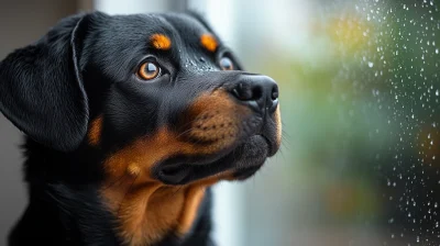 Thoughtful Rottweiler Portrait
