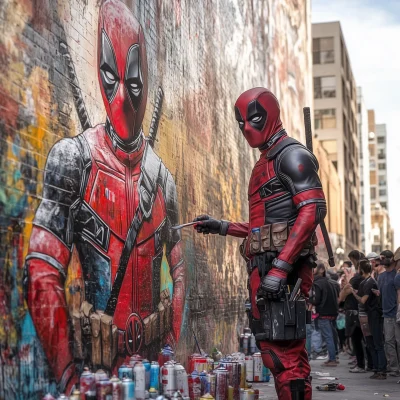 Deadpool the Street Artist