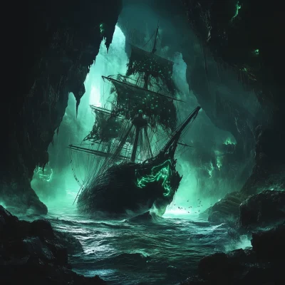 Undead Pirate Ship in Cave