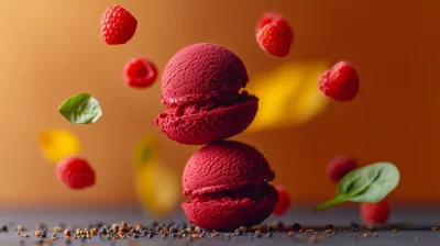 Colorful Vegetable Ice Cream Spheres