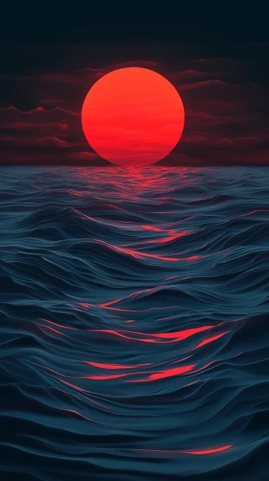 Red Sun Over Water