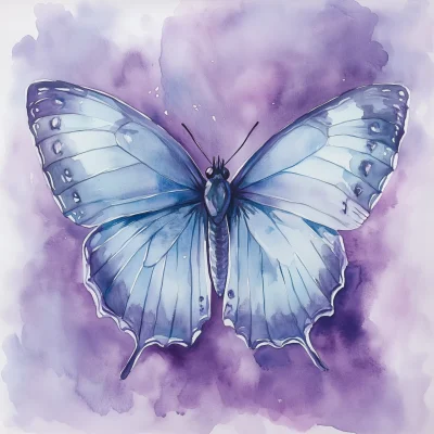 Blue Butterfly Watercolor