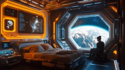 Futuristic Space Station Bedroom