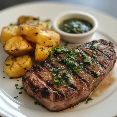 Grilled Steak with Sides