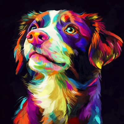 Colorful Dog Painting