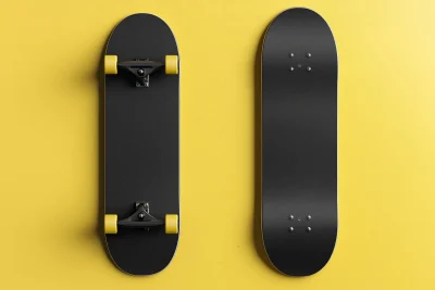 Black Skateboard Mockup