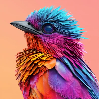 Colorful 3D Bird