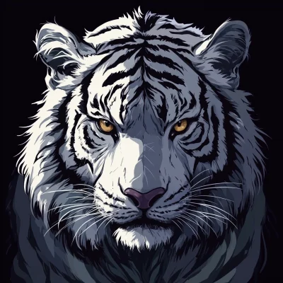 Fierce White Tiger