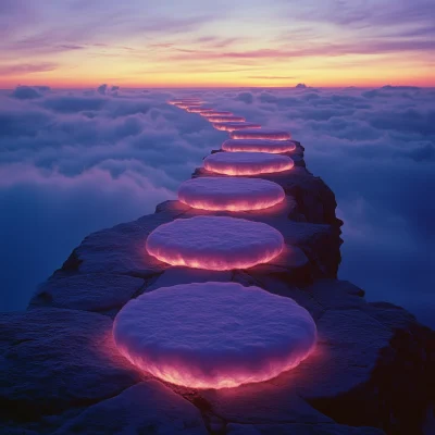 Neon Cloud Staircase