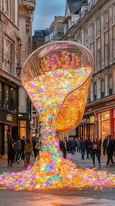 Oversized Glass Cup Installation