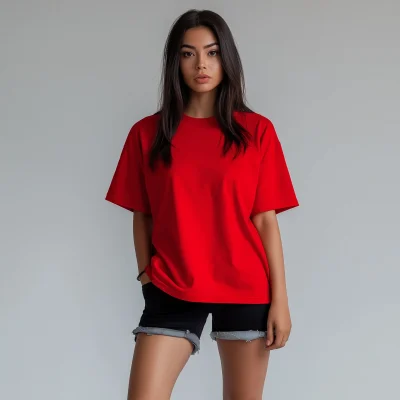 Model in Oversized T-Shirt