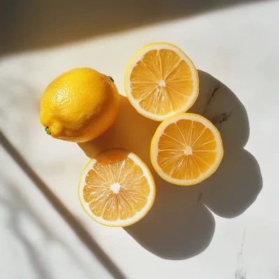 Lemon on White Background