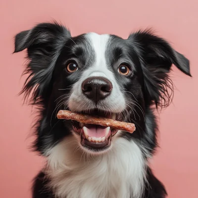 Happy Dog with Treat