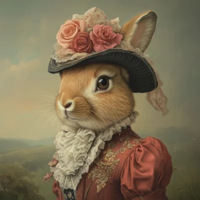 Victorian Rabbit Portrait